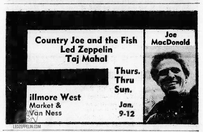 Fillmore West - Jan. 1969 ad