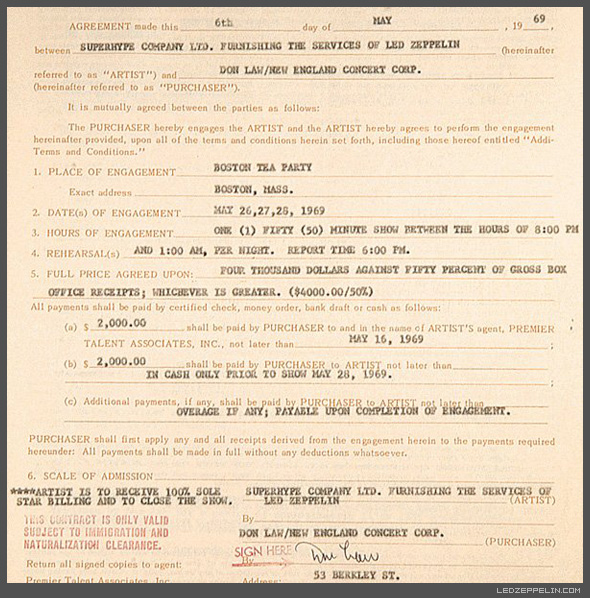 Boston '69 contract