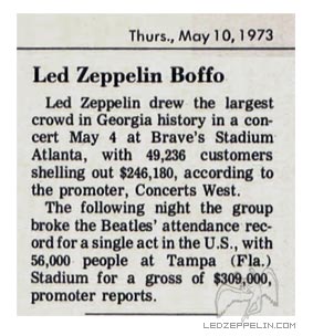 Atlanta - Tampa 1973 press