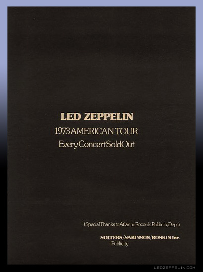 1973 US Tour Sold Out