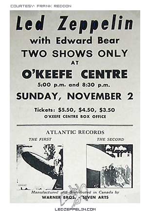 Toronto 11/2/69 - O'Keefe Centre - Flyer