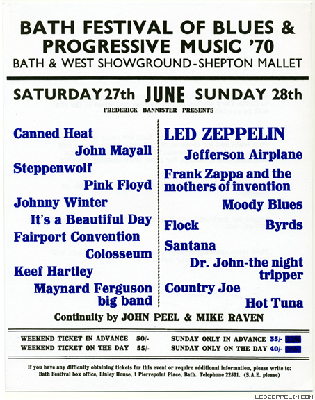 Bath Fest. '70 flyer