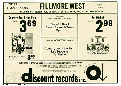 Fillmore West - Jan 1969 ad