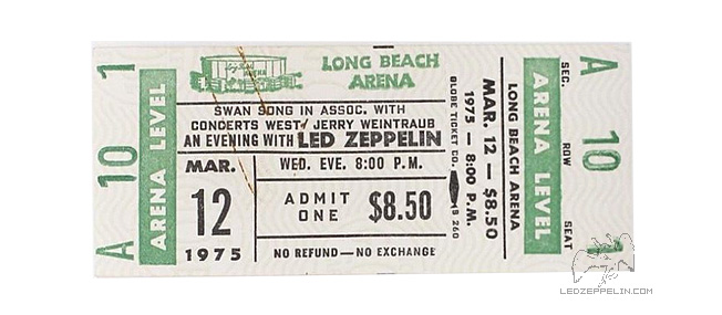 Long Beach 3.12.75 ticket