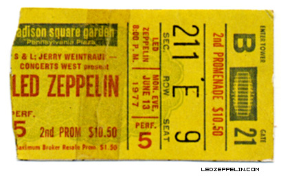 NY '77 ticket