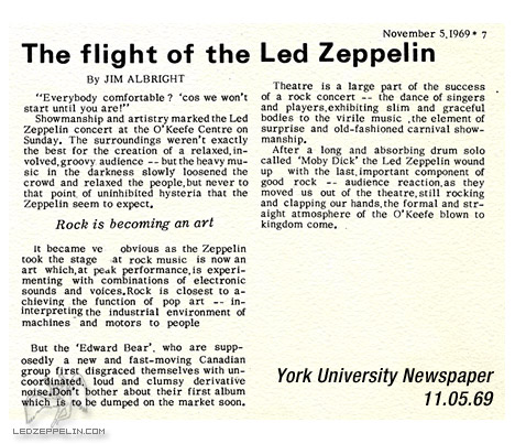 Toronto (O'Keefe Centre) 1969 Review