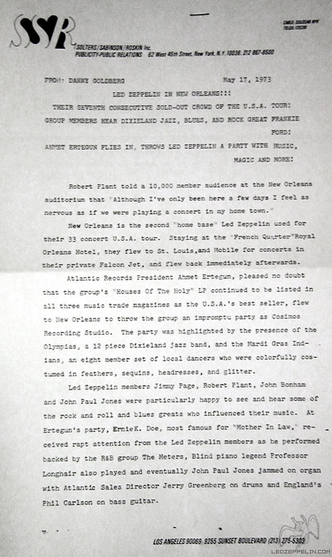 New Orleans 1973 (press release)