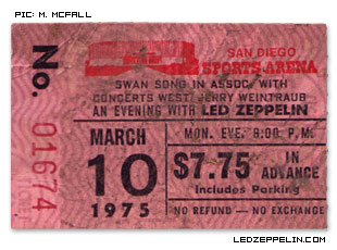 San Diego '75 ticket