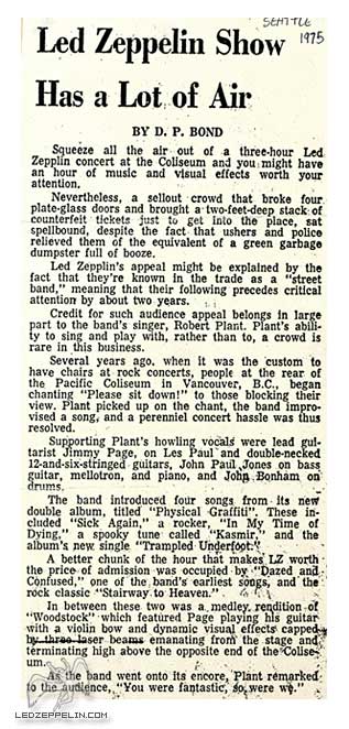 Seattle 1975 - review