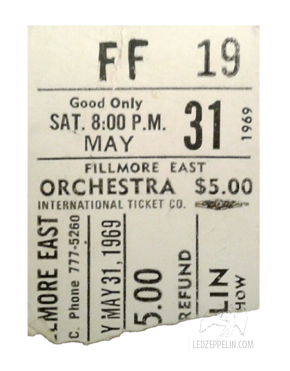 Fillmore East 5-31-69 ticket (8:00pm)