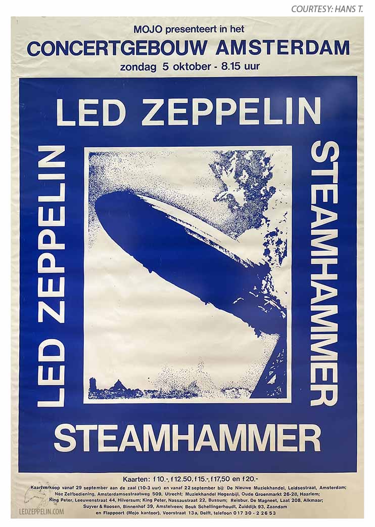 Amsterdam Oct. 5, 1969 concert poster, concertgebouw