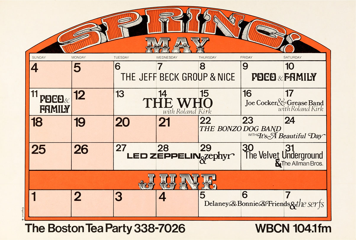 Boston (Tea Party) May 1969 handbill / ad