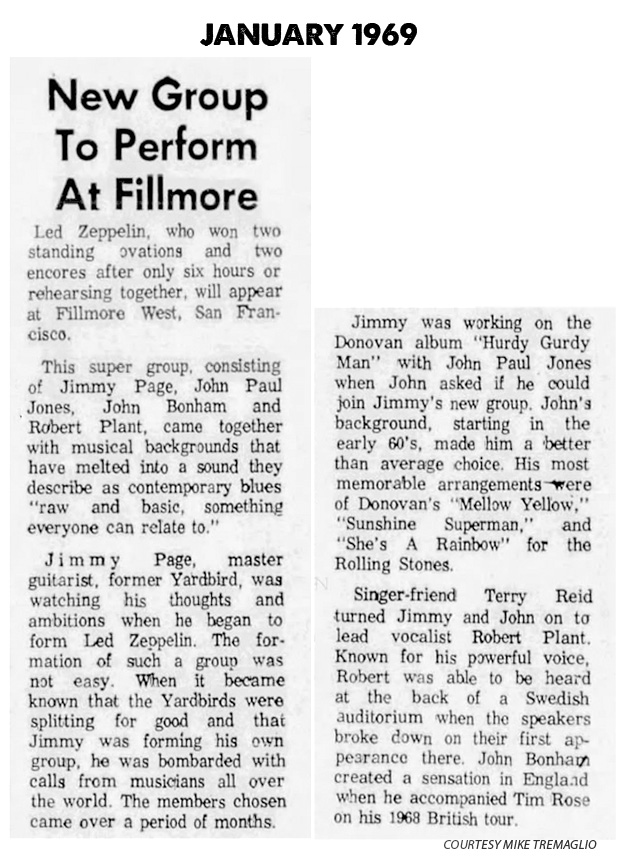 'New Group To Perform at Fillmore' (Jan. 1969)