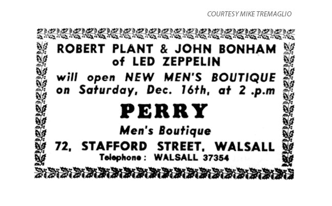 Robert Plant & John Bonham @ Perry Men's Boutique opening (12/72)