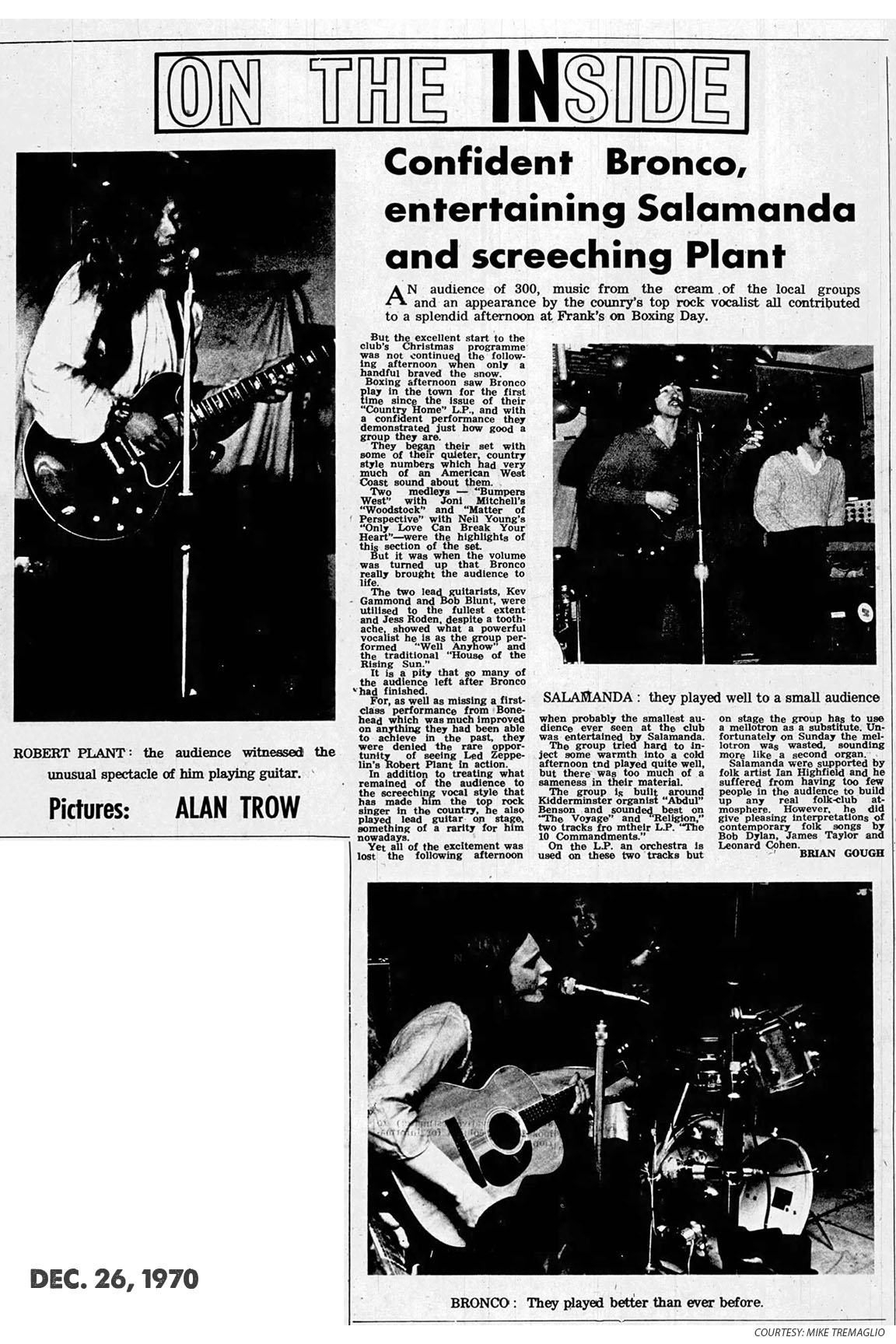 Robert Plant Jam with 'Bronco' (12/26/70)