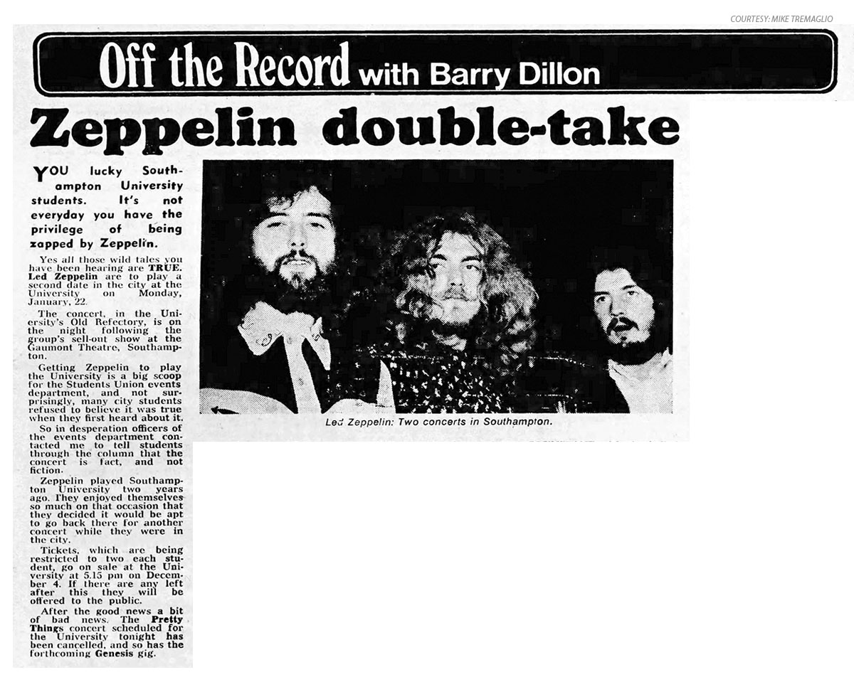 'Zeppelin Double Take' - Southampton University 1973