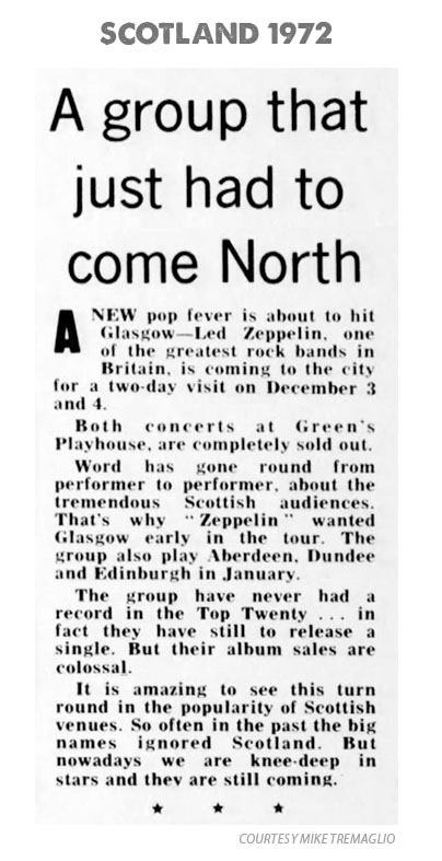 Scotland 1972 press - 'Group Just had to Come North'