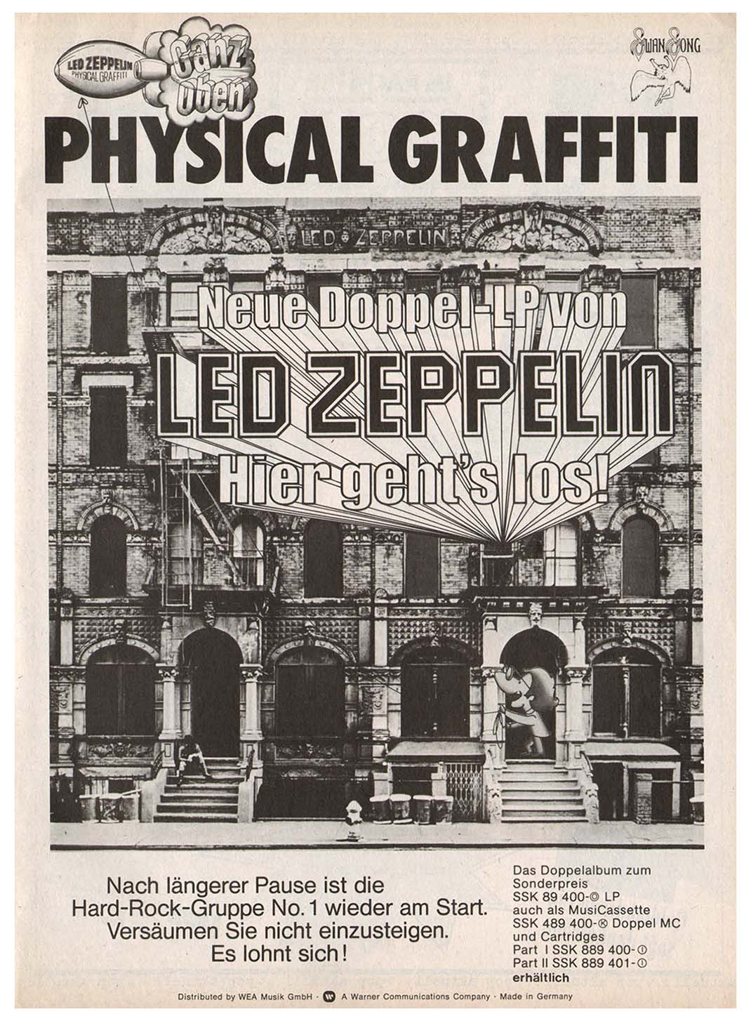 Physical Graffiti ad 1975 (Germany)