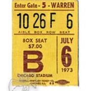 Chicago 7.6.73 ticket