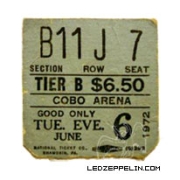 Detroit 6.6.72 ticket