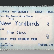 University of Surrey Oct. 25, 1968 - Rare Ticket - The band make their official debut as "Led Zeppelin".