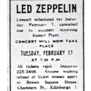 Edinburgh 1970 (Re-scheduled date)