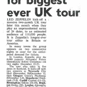 Zeppelin Set For Biggest Ever UK Tour (Nov. 1972 / Disc)