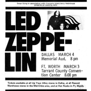 Fort Worth / Dallas 1975 Concert Advertisement