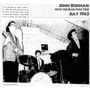  Earliest Live photo of John Bonham @ 15 years-old performing on stage with the Blue Star Trio (1963).