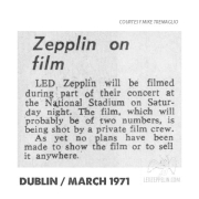 Dublin 1971 'Zep On Film'