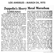 (LA 3-24-75 Review) 'Zeppelin's Heavy Metal Marathon'