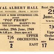 Royal Albert Hall 'Pop Proms' 1969 Ticket